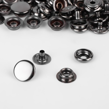 Installation button, omega (o-shaped), d = 15 mm, black nickel color-1