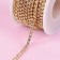 Chain with rhinestones, metal, glass, 2.5 mm, 9 ± 1 m, gold color