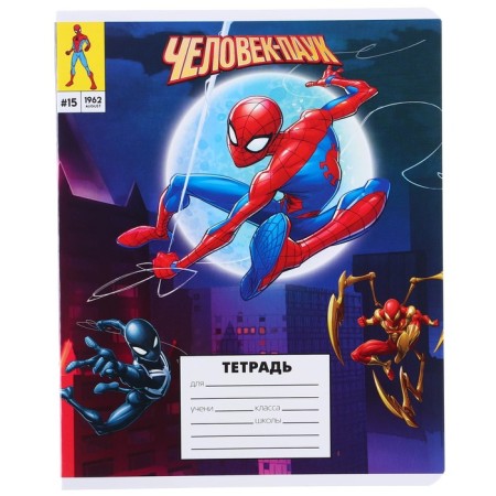 Notebook in a line of 18 sheets, 5 types of mix, cover coated cardboard, spider-man-8