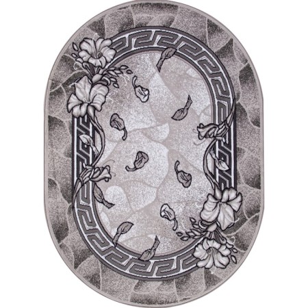 Oval Merinos Silver carpet, size 250x350 cm, Gray color