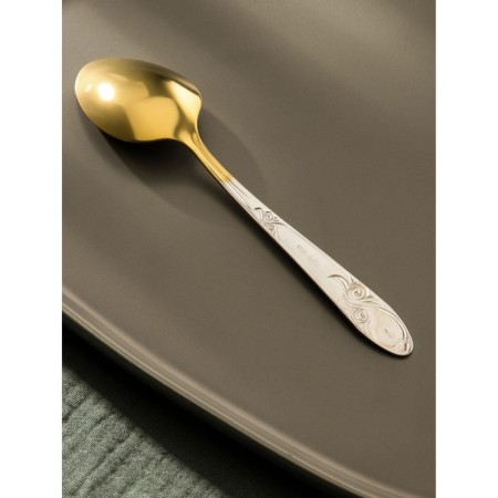 A dessert spoon “Patterns”, with NTP, thickness 1.8 mm, silver handle color-1