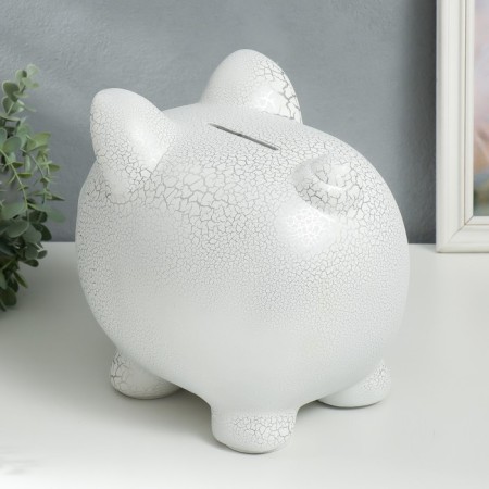 Pigger Ceramics "Pig - White Krakelyur" 30x22x26 cm-3