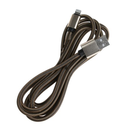 Lightning cable - usb, 2.1 a, nylon braid, 2 meters, golden-2