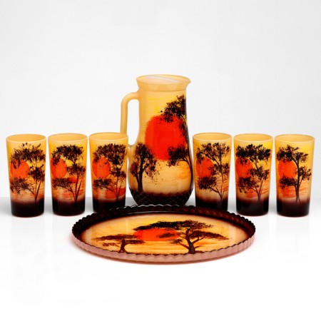Set for juice with the tray "Sunset" Art painting, 6 glasses 1250/200 ml-7