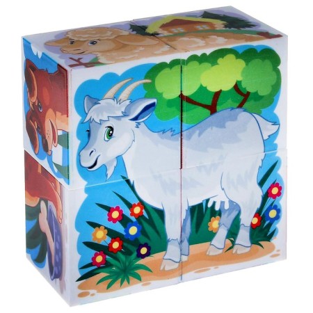 Cubes "Pets", 4 pieces, in a box-3