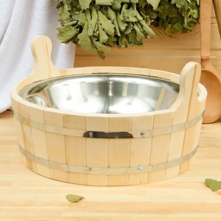 Gang of linden, 9 liters, round, stainless insert, "Dobroparov"-5