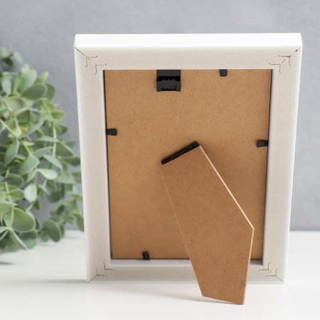 Photo frame Plastic "Gloria" 10x15 cm, with Passpartu, white-3
