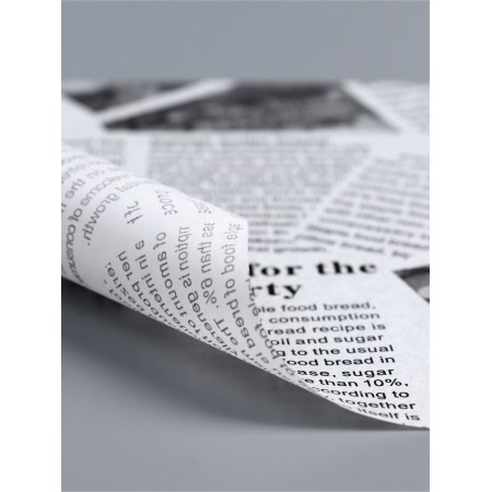 Fatty-resistant paper "newspaper", black and white, in sheets 18 x18 cm-3