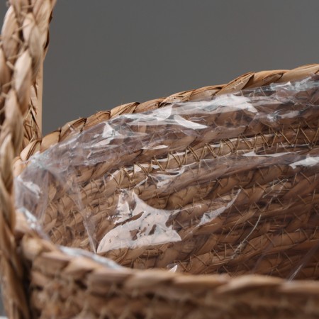Kashpo wicker "Kenya" cylinder with handles, 25.5x25x23 cm, natural-4