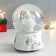 Souvenir Polystone Water Ball Music "White Bear with a Christmas tree and a gift" 11.5x11.5x14 cm