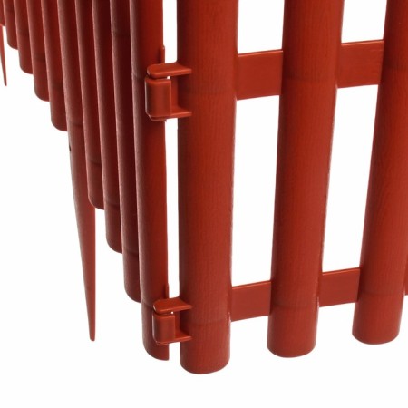 Decorative fence, 30 × 300 cm, 5 sections, plastic, terracotta, Greengo-10
