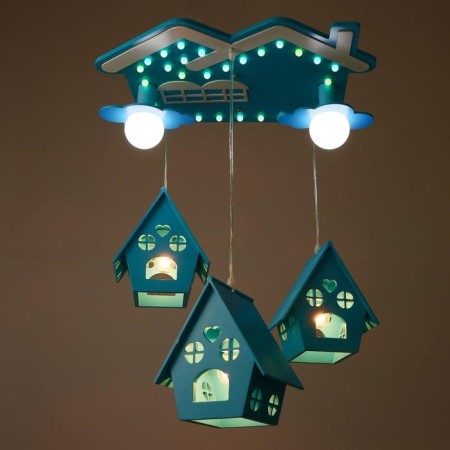 Люстра "Домики" 5хЕ27 40Вт синий 60х55х70 см-2