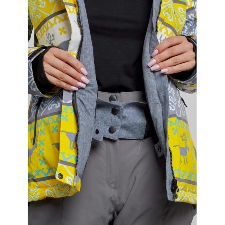 Ski jacket female, size 42, yellow color-4