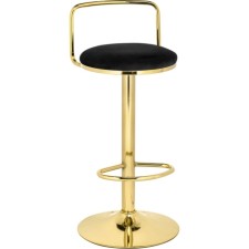 Barrier stool Lusia metal/velor, gold/black 38x40x84 cm
