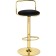 Barrier stool Lusia metal/velor, gold/black 38x40x84 cm