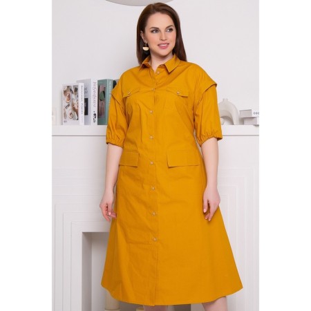 Dress shirt female Prima Linea, size 58, orange color