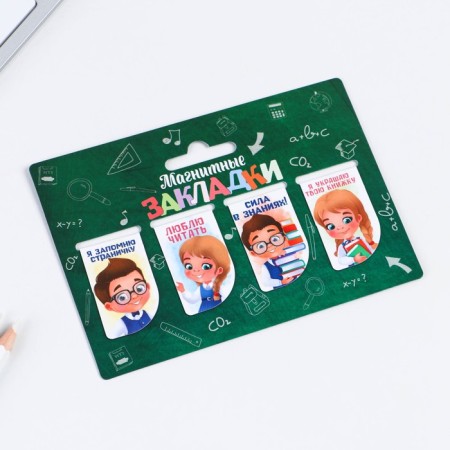 A set of magnetic bookmarks 4 pieces on the School substrate-1