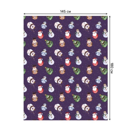 Tables on the table “Toys on the Christmas tree”, rectangular, Saten, size 145x180 cm-1