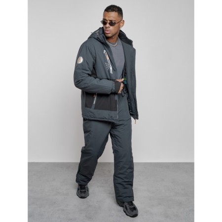 Male winter ski costume, size 48, dark gray color-16