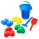Set for playing in sand No. 1: Blide, 4 molds for sand, rakes, spatula, mix