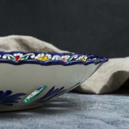 Rishtan ceramics "Patterns", 33 cm, blue-2