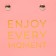 Bag for flowers pink Enjoy EVERY MOMENT MOLAGE-resistant 12X12-8X8-12.5 cm