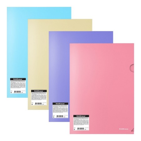 A4, 180 μm folder-angle, Erichkrause Diagonal Pastel, opaque, with an embossing "Diagonal", mix