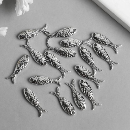 Decor Metal for creativity "Fish" silver 7815 2.4x0.6 cm-2