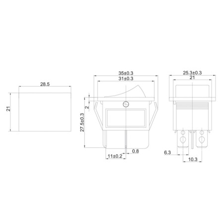 Klavima switch 250V 16A (4C) On -OFF blue with backlight (RWB-502, SC-767, IRS-201-1) Rexant-5