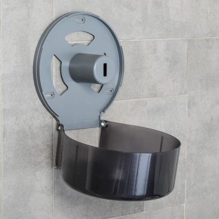 Toilet paper dispenser 28 × 27.5 × 12 cm, sleeve 6.5 cm, plastic, black color-5