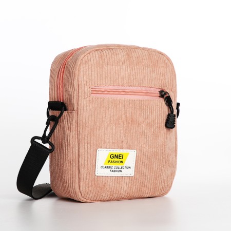 Youth bag with a zipper, pink color-1