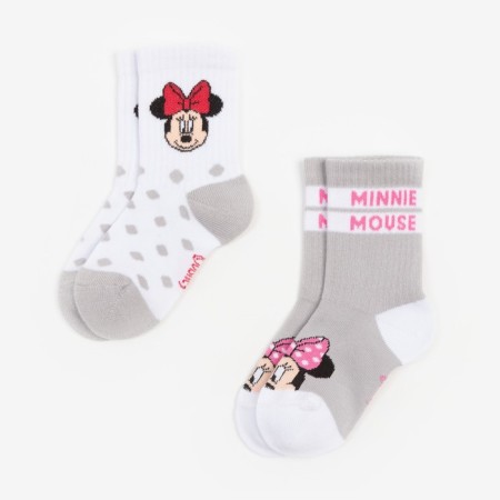 Set of socks "minnie", Minnie Mouse, gray/white color, 16-18 cm-4