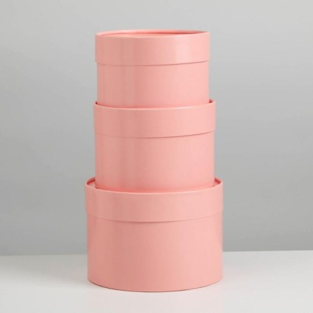 Set of hats 3 in 1 pink, gift packaging, 16 x 10, 14 x 9, 13 x 8.5 cm-2