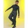 Pants for boys, height 128 cm, black color