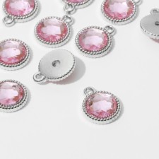 Circle-suspension “Circle” rifle 1.8 × 1.6 × 0.2, (set 10 pcs.), Pink color in silver