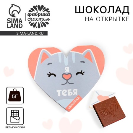 Chocolate on the card "I love you", 5 g.