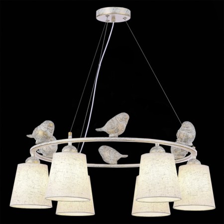 Suspended EVOLUCE lamp. Sle1155-503-06. Lavinia. 6x40 watts, E27, 68x68x2.5 cm, white color-1