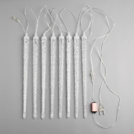 Garland "icicles rhyflated" 2.5 × 0.42 m, IP65, transparent thread, 288 LED, glow blue with a drain effect, 12 V-3