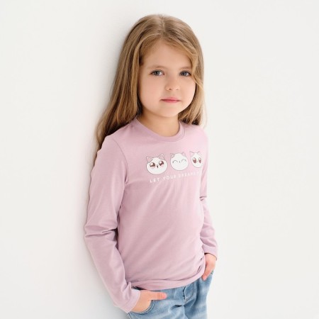 Children's T -shirt with DL. hands. KAFTAN "Dream" R.30 (98-104), purple-3