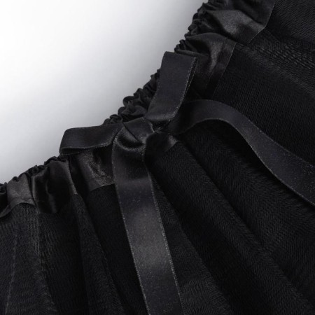 Three -layer skirt kaftan, black-1