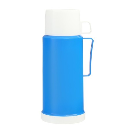 Thermos with a glass flask "Classic" with 1 mug and 1 cup, 1 l, 13 x 29 cm, blue
