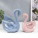 Souvenir Ceramics "Swans Blue and Pink" matte set 2 pcs 14x6x15 15x20x20 cm