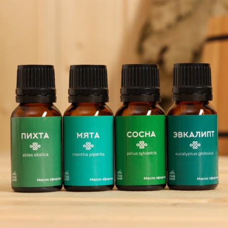 A set of essential oils "Fir. Mint. Pine. Eucalypt" cosmetic, 4 pcs 15 ml-1
