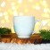 Happy New Year ceramics set, 180 ml mug, 2 pcs, spoon 2 pcs, white color