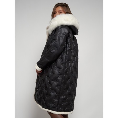 Coat insulated winter female, size 48, black color-21