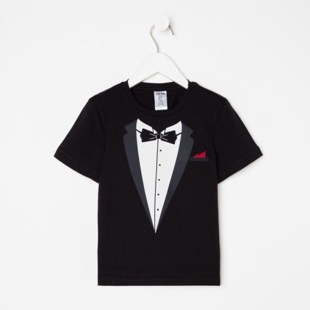 Children's T-shirt KAFTAN "Gentleman" Size 34 (122-128), black-3