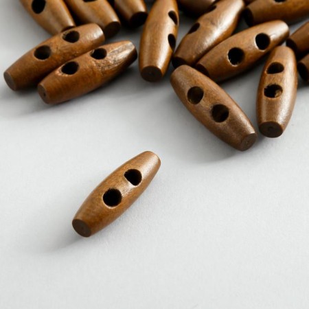 Buttons wood for creativity 2 punctures "cylinder" set 20 pcs 4x1.1x1.1 cm