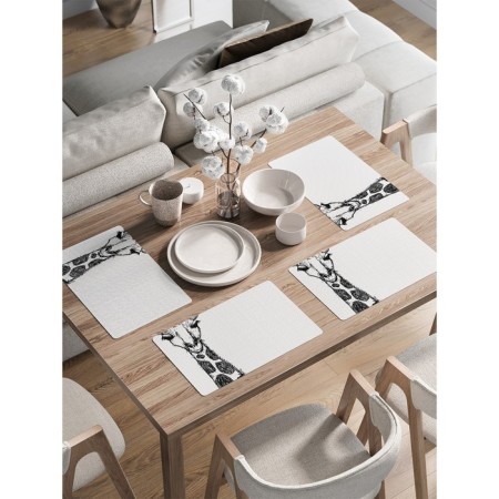 A set of napkins for setting the “Modest Giraffe” table, rectangular, rounded edges, size 30x46 cm, 4 pcs
