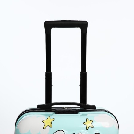 Small 18 suitcase, lightning department, 4 wheels, turquoise color-4