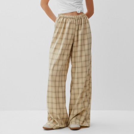 Women's pants Minaku: Casual Collection, Beige Cage color, size 44